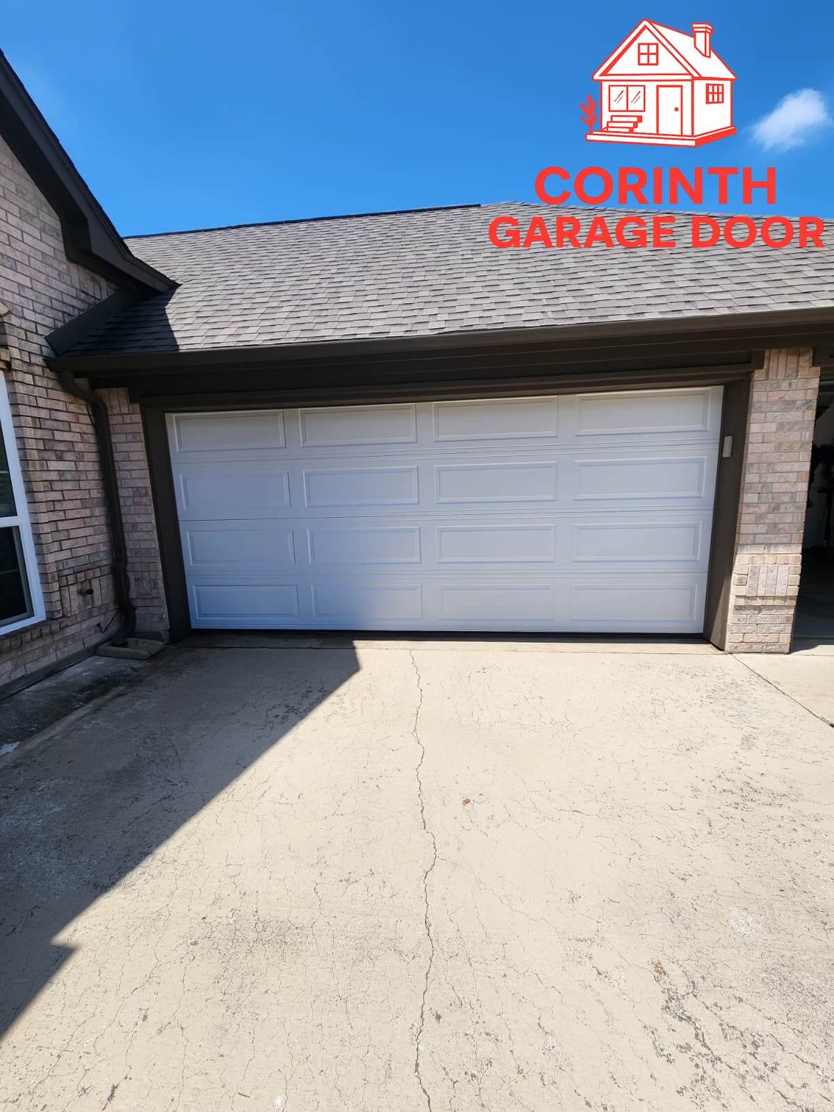 white-long-panel-car-garage-door-install